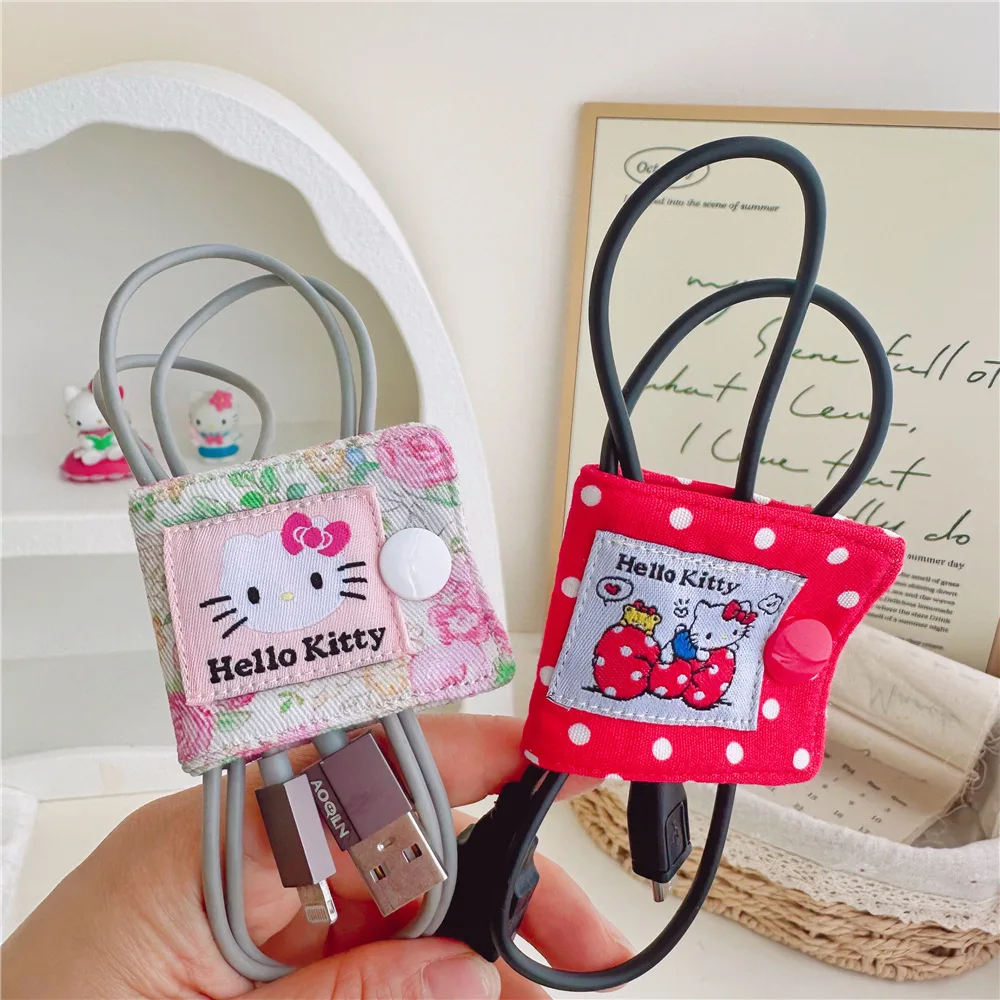 Tippet Line - Anime Hello Kitty Stoff-Datenkabel-Aufbewahrungsclip KT Katze