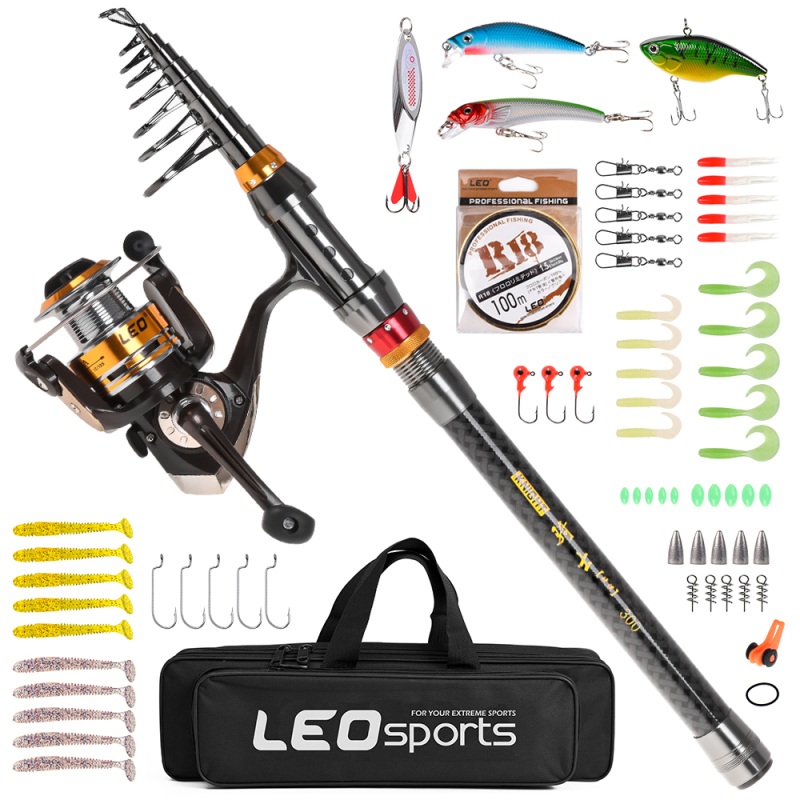 Freshwater Line - Angelrute Spinn rolle Combo Kohle faser