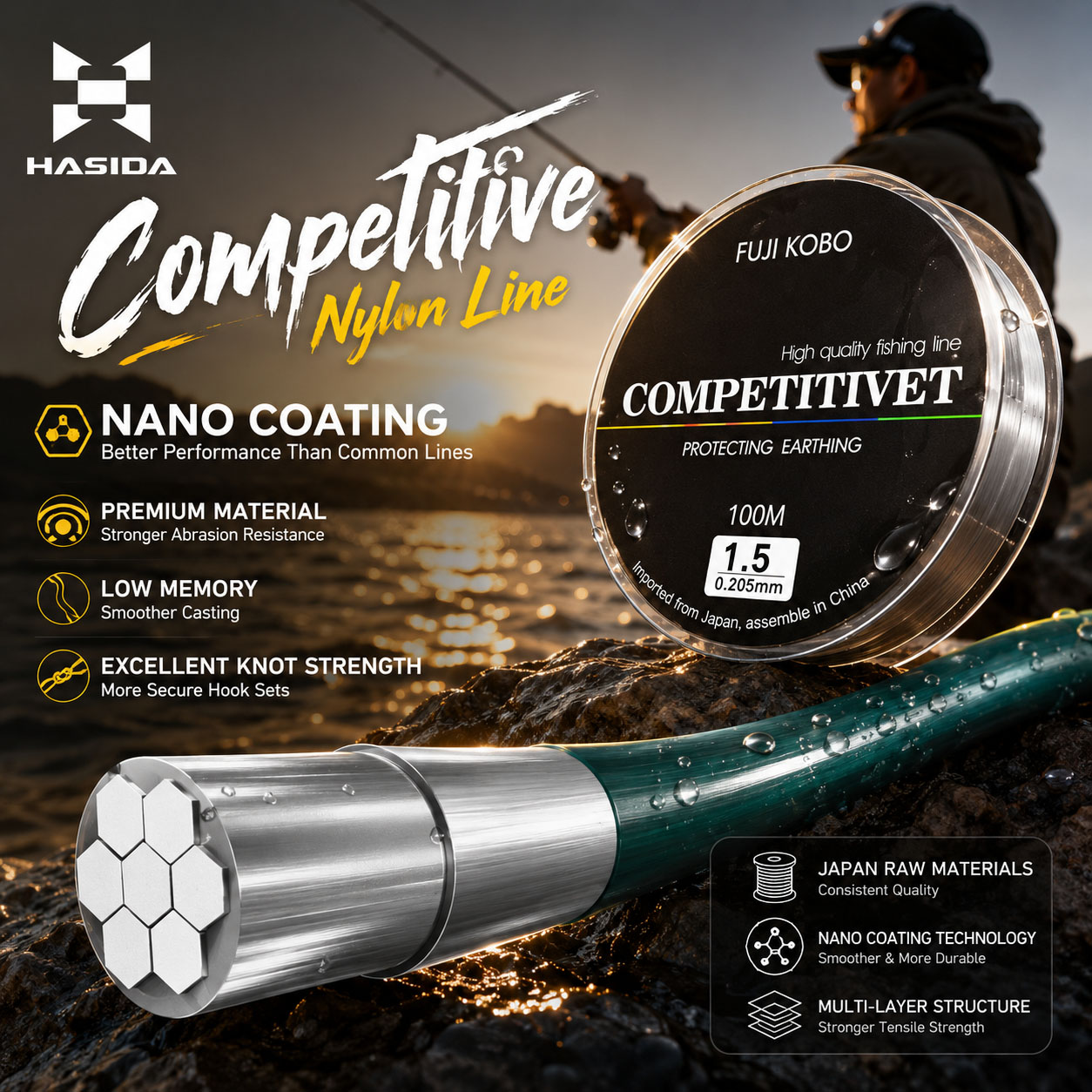 HASIDA FUJI KOBO Nylon Japanis – Copolymer Line Bewertung und Preis